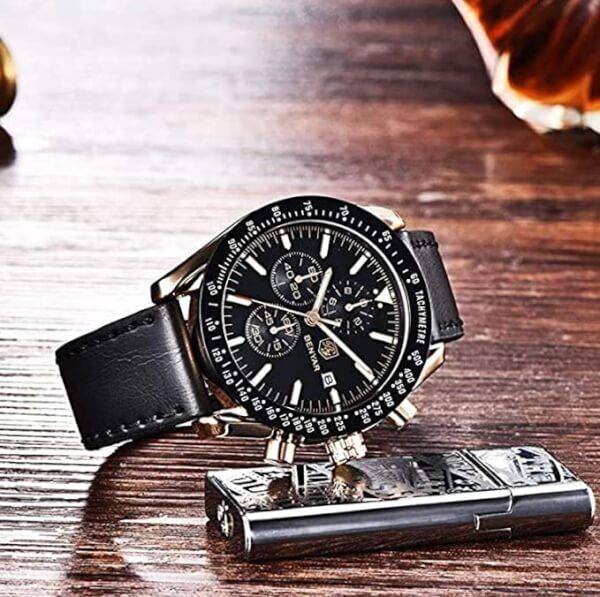 Montre homme Chronographe mouvement de quartz cuir 5 Montre homme Chronographe mouvement de quartz cuir – Image 5