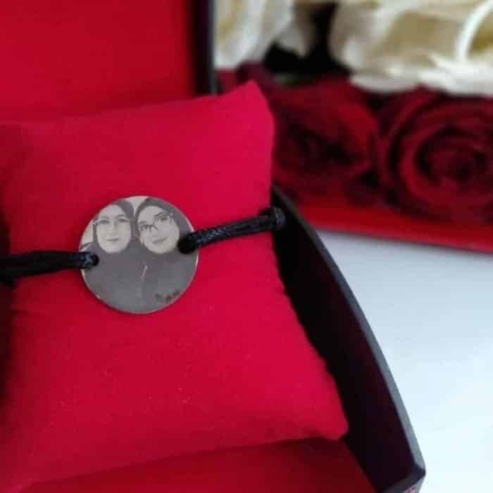 Alternative view of Bracelet rond personnalisé avec photo en acier inoxydable 22mm