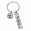 Porte-clés en acier inoxydable 2 pièces rectangle et rond 4 Porte-clés en acier inoxydable 2 pièces