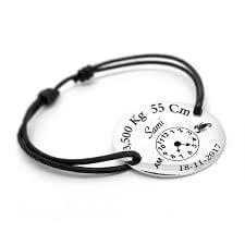 Bracelet rond de naissance personnalisé