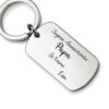 Porte-clés dogtag en acier avec texte de votre choix