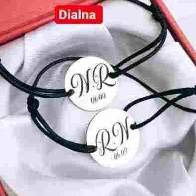 Bracelet Couple Personnalisé – Cadeau Unique pour Deux | DialnaGift 2 Bracelet Couple personnalisés