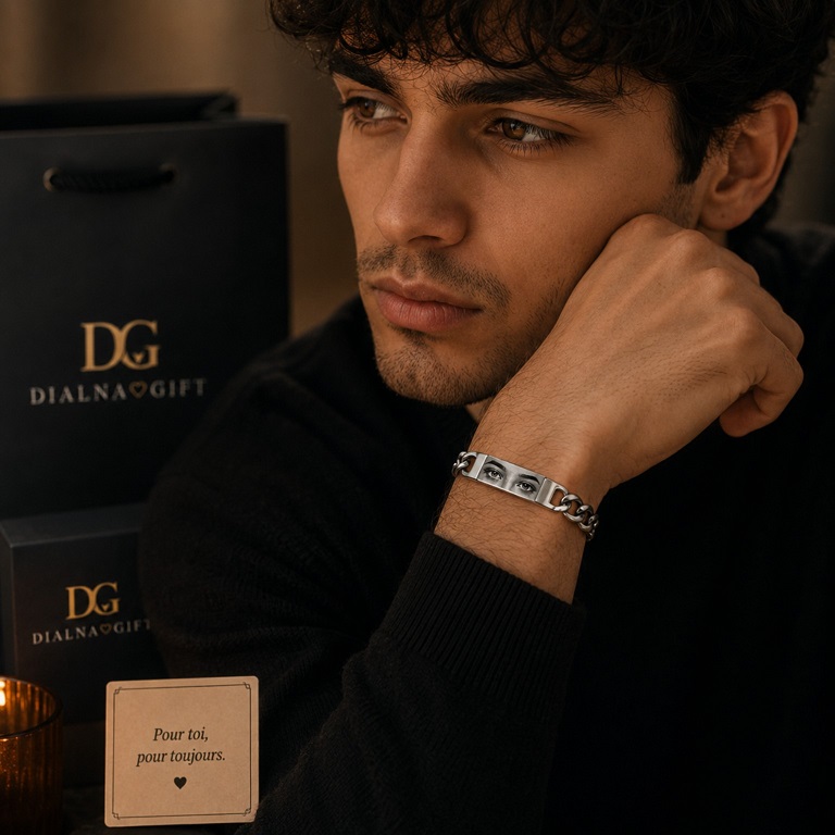 Bracelet yeux personnalisés homme