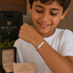 Gourmette personnalisée enfant Maroc – Bracelet gravé prénom élégant