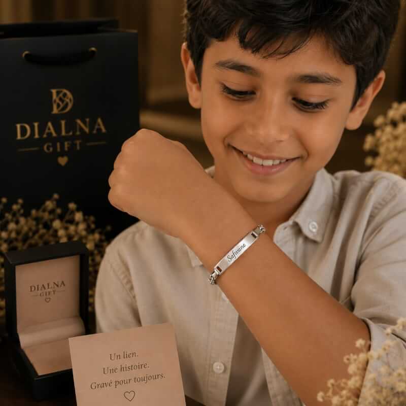 Gourmette personnalisée enfant Maroc – Bracelet gravé prénom élégant 3 Gourmette personnalisée enfant Maroc